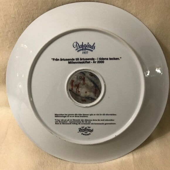 Rorstrand Sweden Fran artusende Millenials 2000 Plate Golf Millennieskiftet - Picture 8 of 12